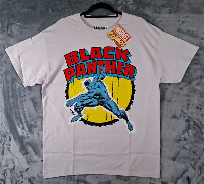Black Panther T-Shirt Herren Größe Large - grau offizielles Marvel Comics Tee - neu