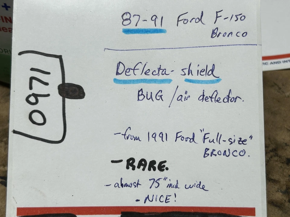 87-91 Ford F-150 BRONCO - DEFLECTA-SHIELD Bug Stone Protector de viento - 74,75" de largo Foto 2 de 4