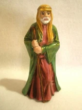 VINTAGE BYRON MOLD~1984-86~CERAMIC NATIVITY FIGURE~SHEPHERD WITH STAFF~7"