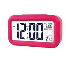 Smart Night Light Digital Alarm Clock with Indoor Temperature, Battery Operated 