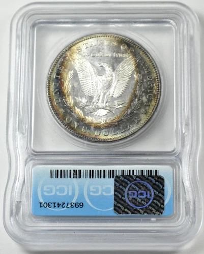 1881-S Morgan Silver Dollar ICG MS65 RAINBOW TONED