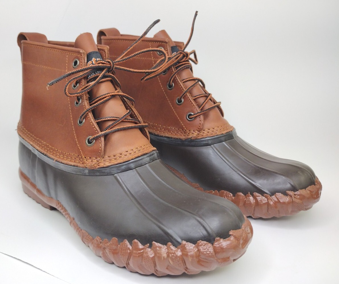 Kenetrek Rubber Leather Brown Steel Shank Lace up Duck Boots  display picture 3