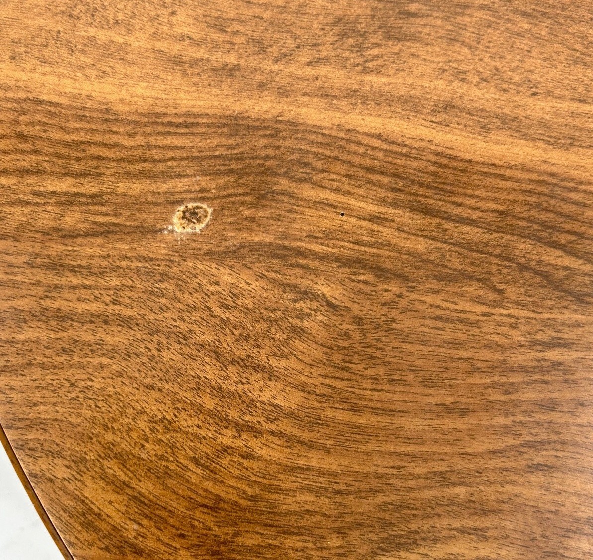 VINTAGE Ethan Allen American Tradition Wood Formica Lazy Susan w/ Glass Top 20"