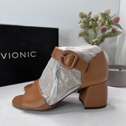 Vionic Chardonnay Damen-Sandale Nappaleder Blockabsatz camelfarben I7818L4201 8M neu mit Karton