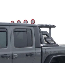 Black Horse ARMOUR II Roll Bar W/Basket Black w/5.3"LED fit 14-23 GMC Sierra1500