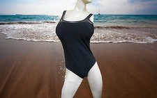 NWT GOTTEX PROFILE Black Mesh 1 piece BATHING SUIT SWIMSUIT 1 pc - 8