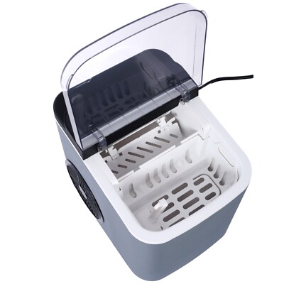 Portable Countertop Ice Maker 9 Cubes in 6 Mins 26lbs / 24hrs Self-cleaning