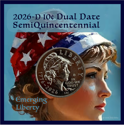Liberty リバティー SEQUENCE １７５cm 🆕2026-D SemiQ / Dual Date Dime / Emerging Liberty / Pic Card in