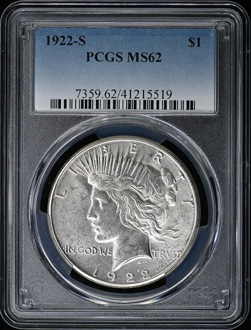 1922 Year Grade MS 62 Peace US Dollars (1921-1935) for sale | eBay