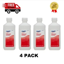 (4 Pack ) Antiseptic 91% Isopropyl Rubbing Alcohol Antibacterial 16 Oz
