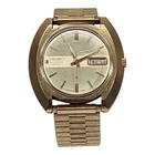 Vintage Seiko 7006-7029 Automatic Men's Wrist Watch Gold Tone Day/Date 17J Runs