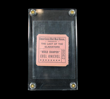 1974 Evel Knievel Tulsa Oklahoma Jump Ticket w/Case Daredevil OK Stunt Show Stub