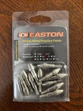 Easton Archery Nickel Plated Practice Points, 9/32"-70 Grain, Box of 12 Points