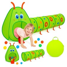 Caterpillar Play Tunnel and Tent for Kids   Indoor/Outdoor Crawl Space Set