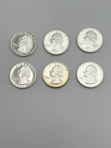 1996-S Silver Proof Washington Quarters Lot (6) 90% Silver Gem Proof Coins #256