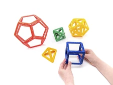Kids Frameworks Platonic Solids Set in Multicolored - Geometry Educational Const