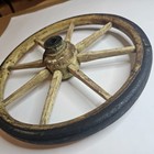 ANTIQUE 10" METAL WOOD HARD RUBBER WHEEL SPOKE WAGON CARRIAGE STROLLER CART — photo 6