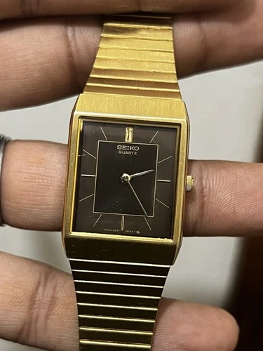 Vintage Seiko Tank Brown Dial  Quartz Watch