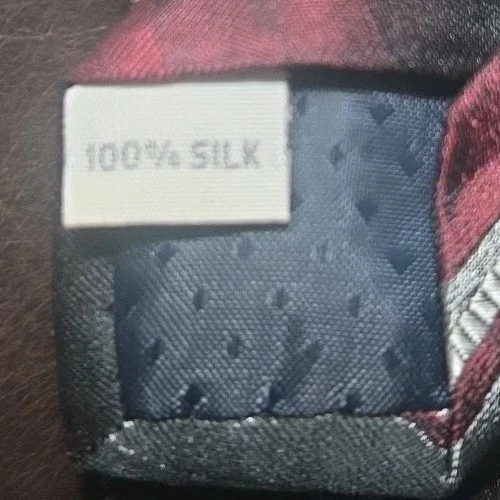 Corbata Pierre Cardin Hombre Multicolor Granate Gris Abstracta 100% Seda 58x4 Pulgadas Foto 3 de 4