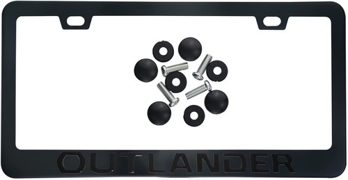 Black 3D Letter outlander Emblem Black Stainless License Plate Frame Rust Free - 第 1/1 張圖片