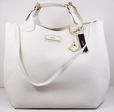 NWT $365 DKNY White Saffiano Leather Tote Handbag Convertible Shoulder Bag  Gift! | eBay