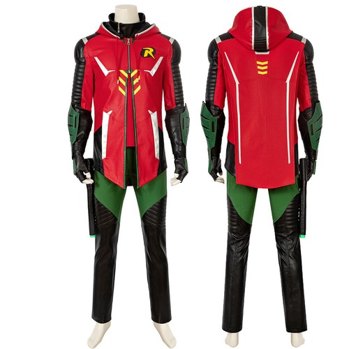 The Batman Gotham Knights Robin Cosplay Jacket Costume Men Outfits Set Halloween - Picture 3 of 26