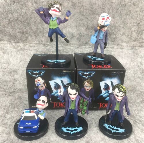 5pc/set The Dark Knight Joker Mini PVC Figure Toy Model Boxed Movie Heath Ledger - Afbeelding 1 van 6