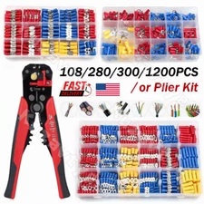 300/1200PCS Car Wire Assorted Insulated Electrical Terminal Connectors Crimp Kit