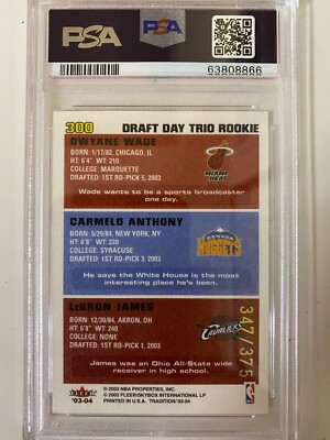 2003-04 Fleer Tradition - Trio Rookie LeBron James, Dwyane Wade