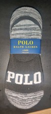 Polo Ralph Lauren Dress Liner ALL OVER SAILING Footie Ankle No Show SocksBLACK