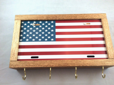 Old Glory US Flag Gun Jewelry License Concealment Box Furniture Wall Art Safe