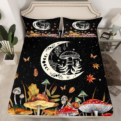 Whimsical Twin Size Microfiber Galaxy Mushroom Bedding Set for Kids & Teens - Picture 4 of 7
