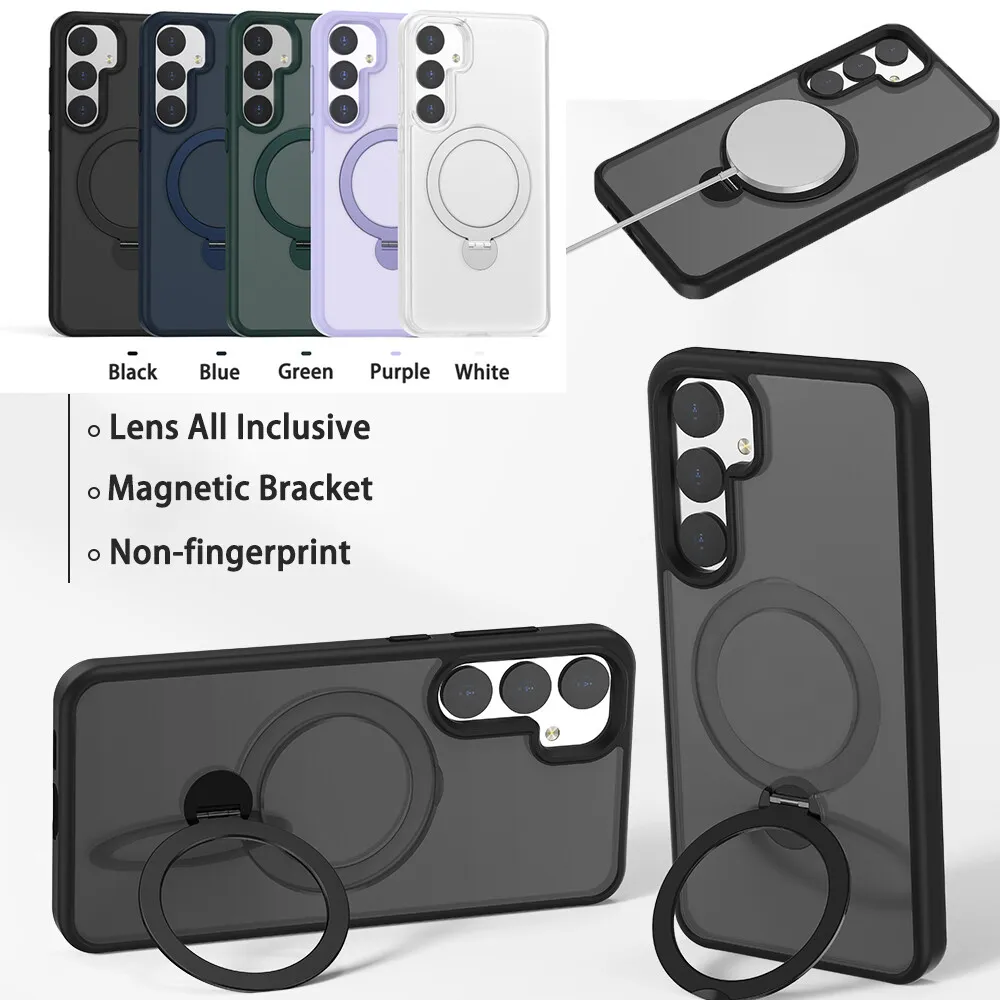 For Samsung Galaxy S24 Ultra S24 Wireless Magnetic Stand Slim Phone Case  Matte