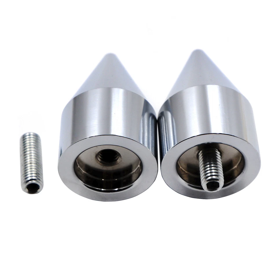 Spike Bar Ends For 95-12 Kawasaki Ninja ZX6R / 94-03 ZX900 / 06-07 ZX10R Chrome - Image 4 of 4