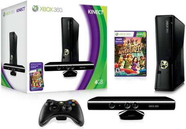 Xbox 360 4gb Preto + 1 Controle + Kinect + 1 Jogo