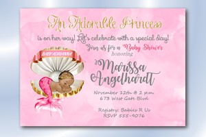 Personalized Girl Baby Shower Invitations Fairytale Princess Mermaid Personalized Girl Baby Shower Invitations Fairytale Princess Mermaid
