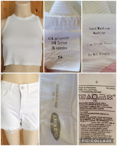Set of 2 Old Navy High Rise Cut Off Jean Shorts Girls Sz 0 White & Top Sz S - Picture 11 of 12