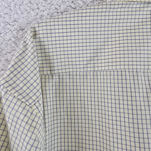 Gitman Bros Dress Shirt Cream / Blue Check Size 18 / 36 French Cuff Never Worn - Picture 8 of 18