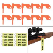 10Pack Chamber Safety Flag for Rifle Handgun Shotgun with Bright Yellow Key Tag