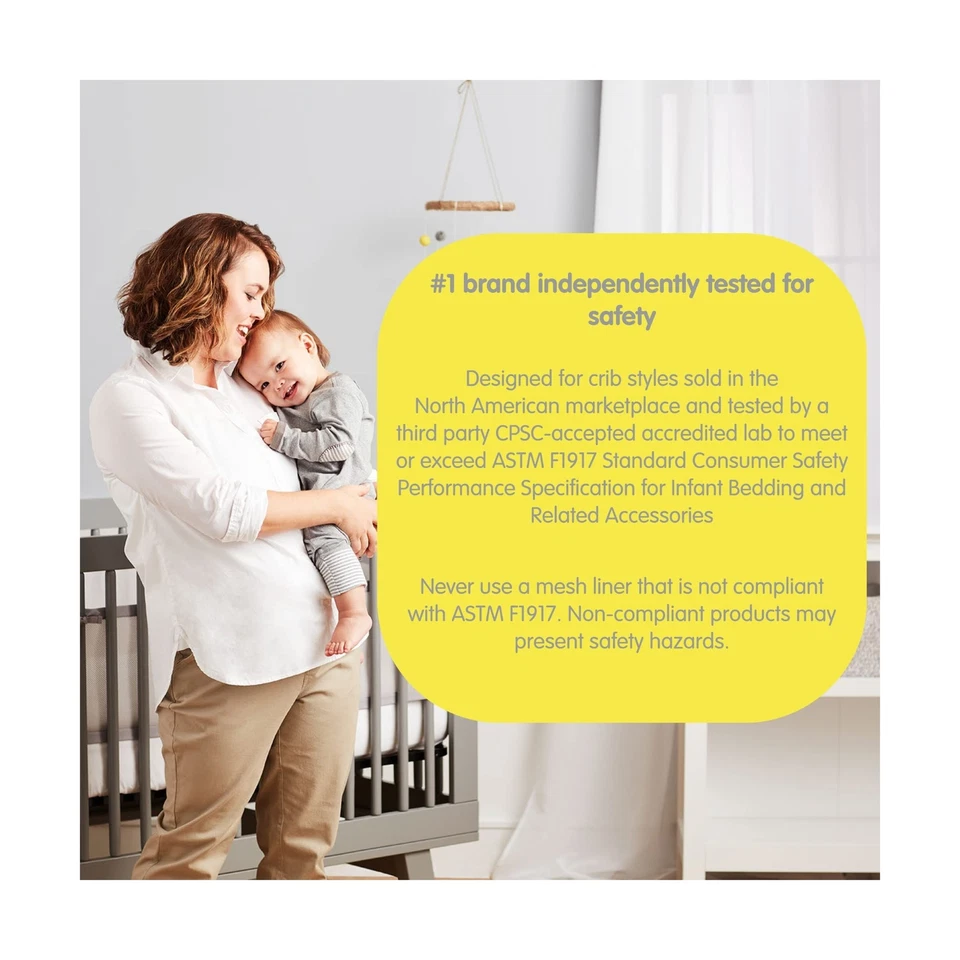 Forro de cuna de malla transpirable para bebé - Colección clásica - Azul aguamarina -... Foto 4 de 4