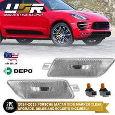 USA DEPO OE Frost Lens CLEAR Bumper Side Marker Light For 2014-19 Porsche Macan