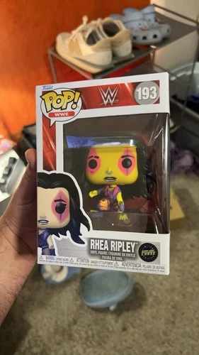 Funko Pop! WWE 193 Rhea Ripley Black Light Chase w/Pop Protector bubble wrapped