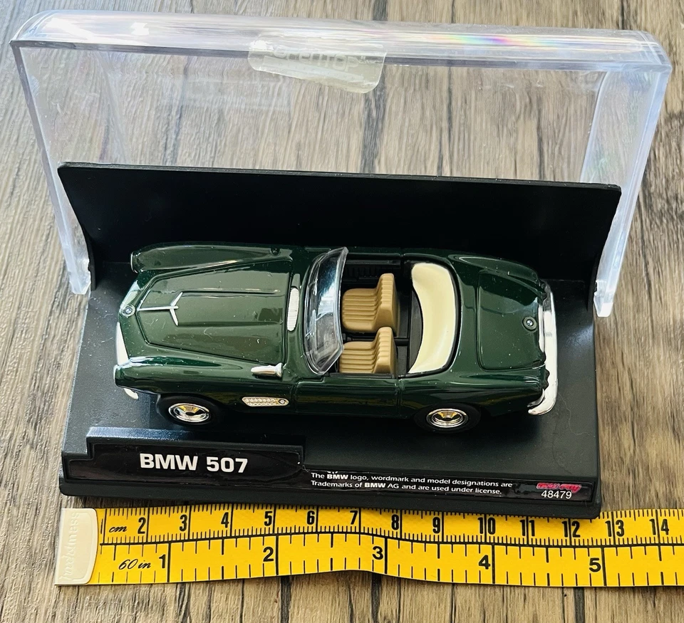 BMW 507 No. New Ray Die Cast Green 1956 1:43 48479 com estojo - Imagem 3 de 4