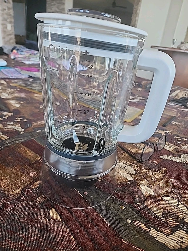 Новая стеклянная банка Cuisinart для блендера 48 унций Сменное лезвие, крышка и крышка  - Изображение 2 из 4