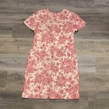 Talbots Vintage Silk & Linen Floral Dress w/Shoulder Pads Women’s Size 10