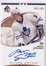 07/08 UD SP AUTHENTIC ANTON STRALMAN RC ROOKIE AUTOGRAPH AUTO /999 #246