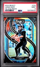 Jared Goff PSA 9 PANINI SELECT TIE DYE PRIZM DETROIT LIONS #'d /25