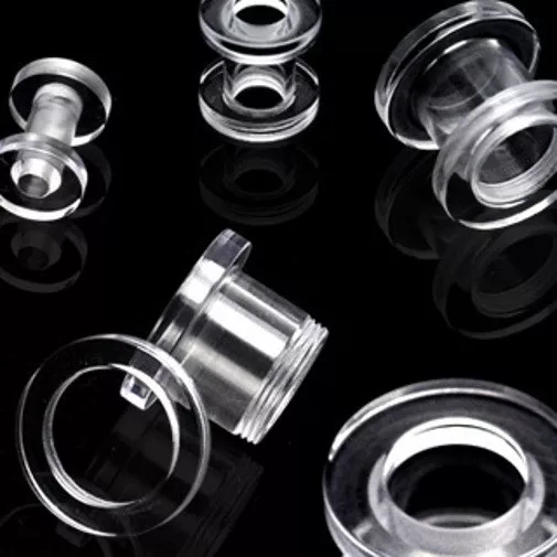 10Pc Clear Screw Tunnels Plugs 00g 0g 2g 4g 6g ear gauges stretching set kit