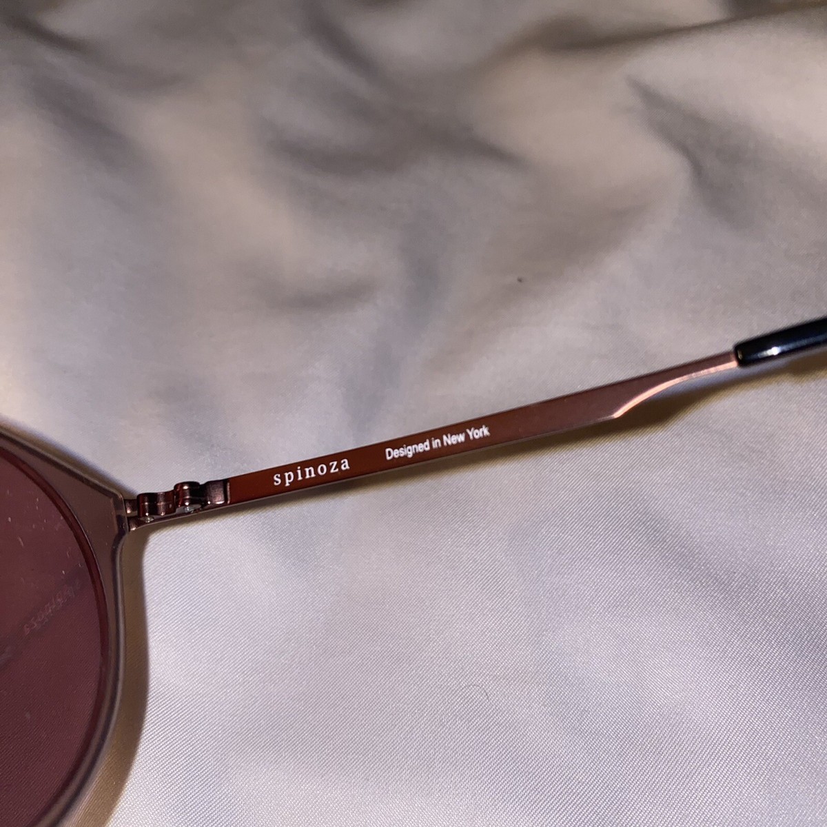 Spinoza Sunglasses IVY Pale Pink frame Mirror Rose Gold lens 