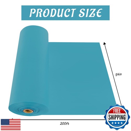 CXPSINC 54 Inch X 200 Feet Plastic Table Cover Roll Disposable Tablecloth wit - Picture 2 of 5